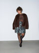 Short faux fur jacket with an open front, Brown, Model image number 1