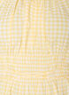 Short small check dress with balloon sleeves, Yellow, Packshot image number 2