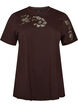 Cotton T-shirt with lace appliqu&eacute;s, Brown, Packshot image number 0