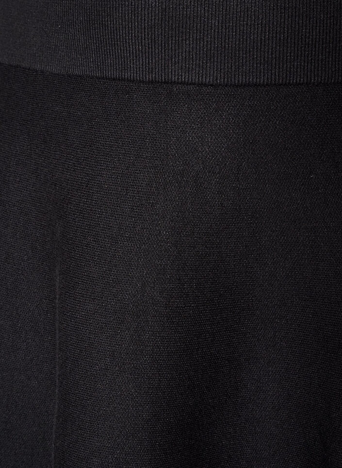 Short knitted A-line skirt, Black, Packshot image number 2