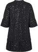 Sequin dress with a V-neck and 3/4 sleeves, Black w. Bl. Sequins, Packshot image number 1