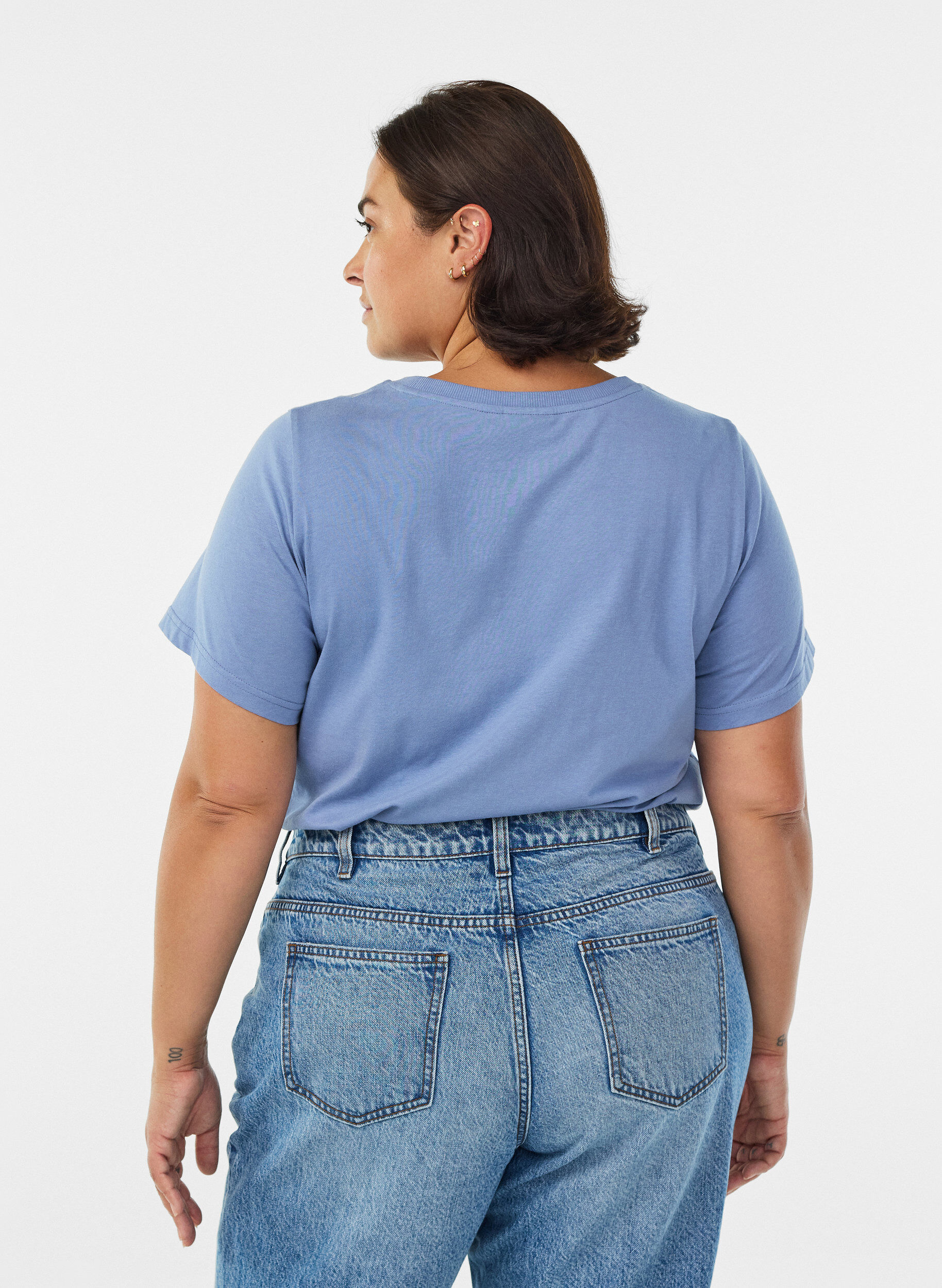 Zizzifashion T-shirt with retro print, Blue, Model image number 2