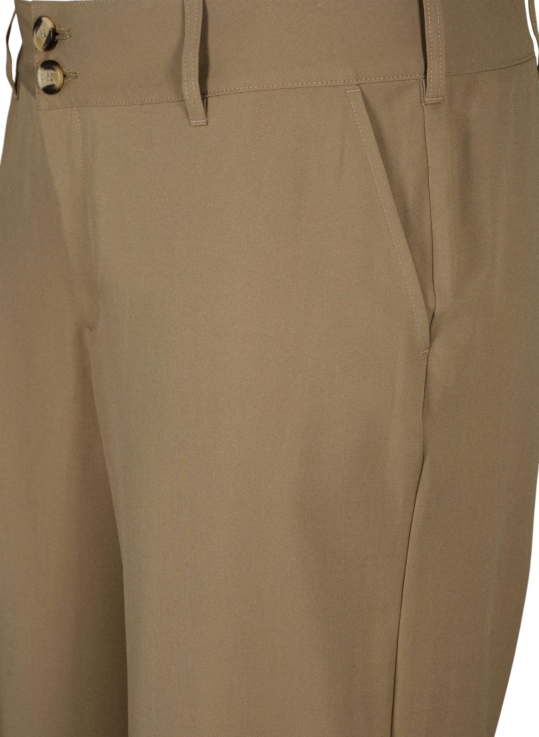 Zizzifashion High-waisted pants with fold-up, Petrified Oak, Packshot image number 2