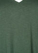 Short sleeve basic t-shirt with v-neck, Green, Packshot image number 2