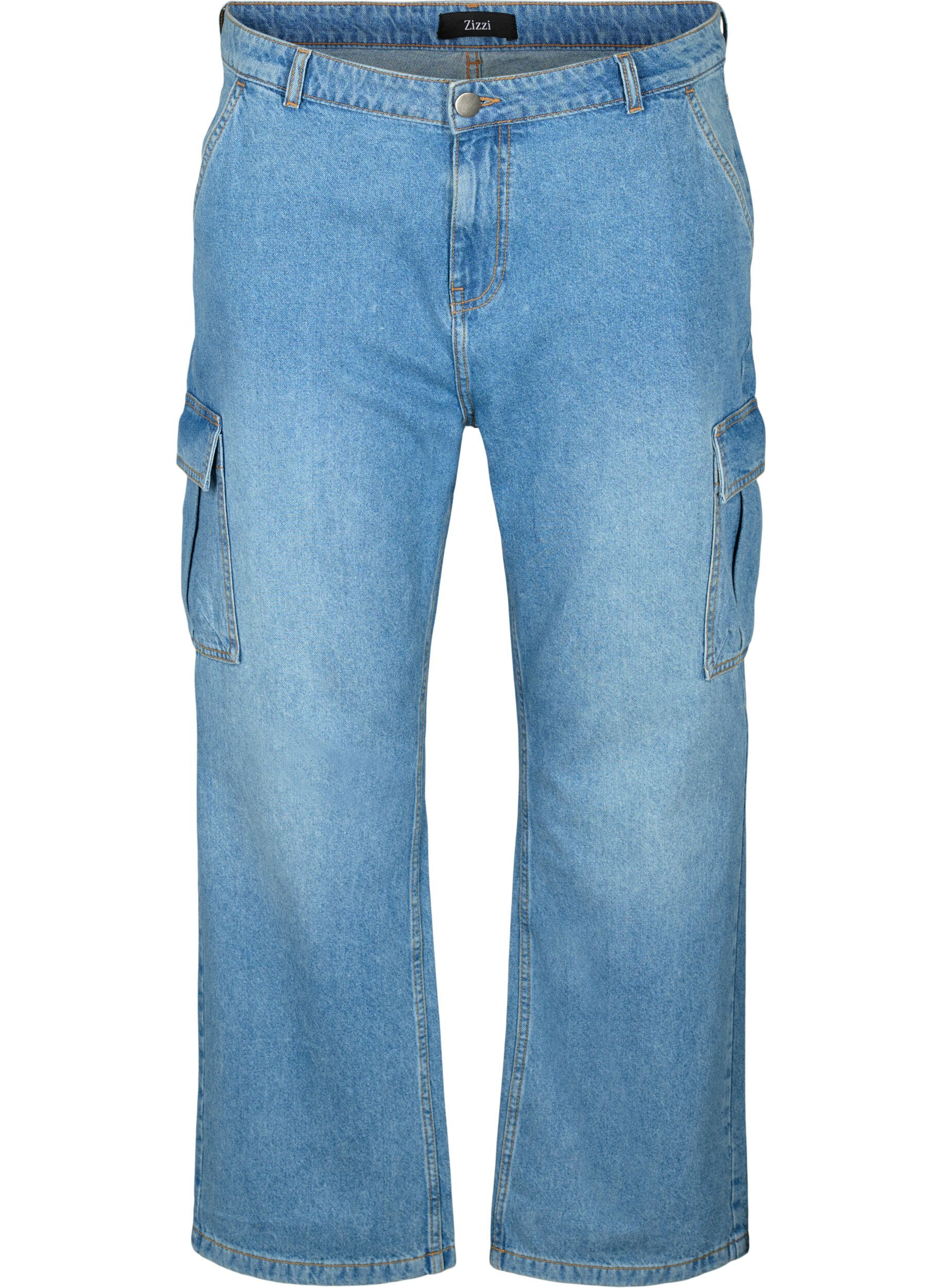 Zizzifashion Loose-fitting jeans with cargo pockets, Light blue, Packshot image number 0