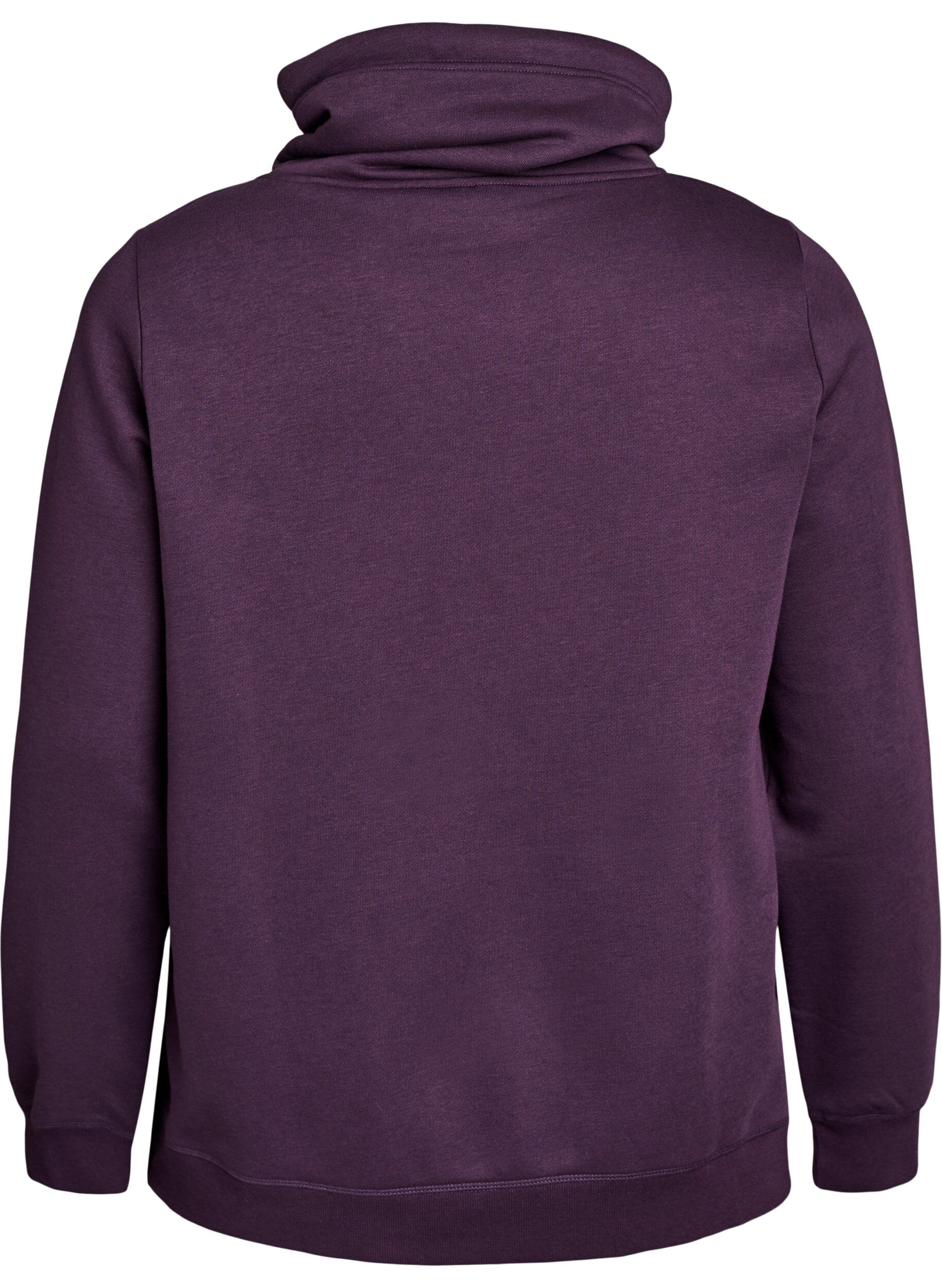 Zizzifashion Sweatshirt with high collar and pockets, Purple, Packshot image number 1