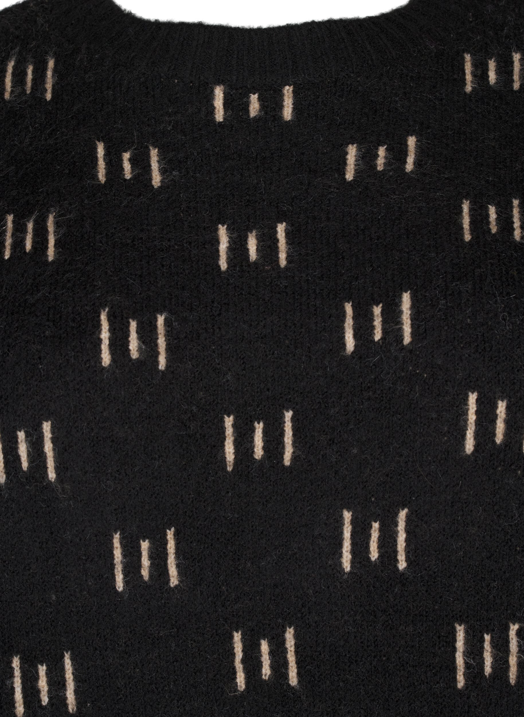 Zizzifashion Patterned pullover, Black Mel. Nomad, Packshot image number 2