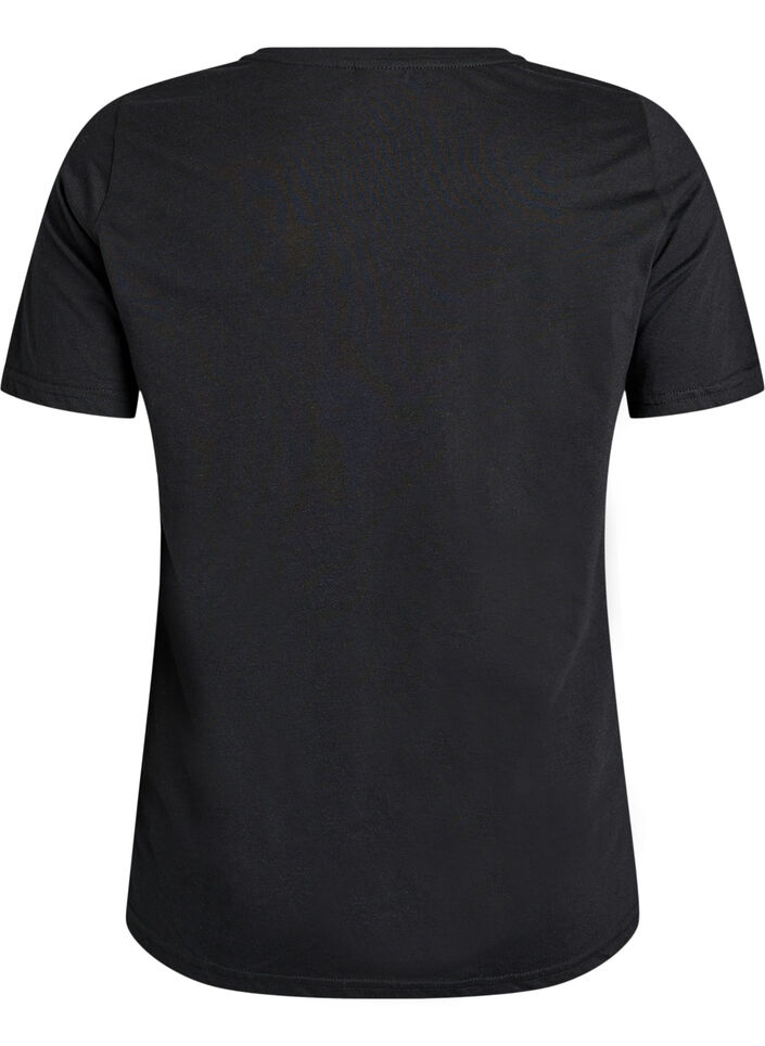 T-shirt with motif, Black, Packshot image number 1
