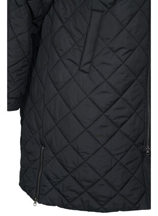 Quilted jacket with pockets and slits, Black, Packshot image number 3