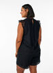 Lace top with ruffle details, Black, Model image number 2