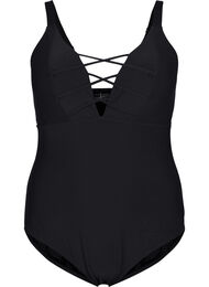 Swimsuit with string detail, Black, Packshot