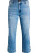 Cropped Kiana jeans with straight fit and button details, Light Blue, Packshot image number 0