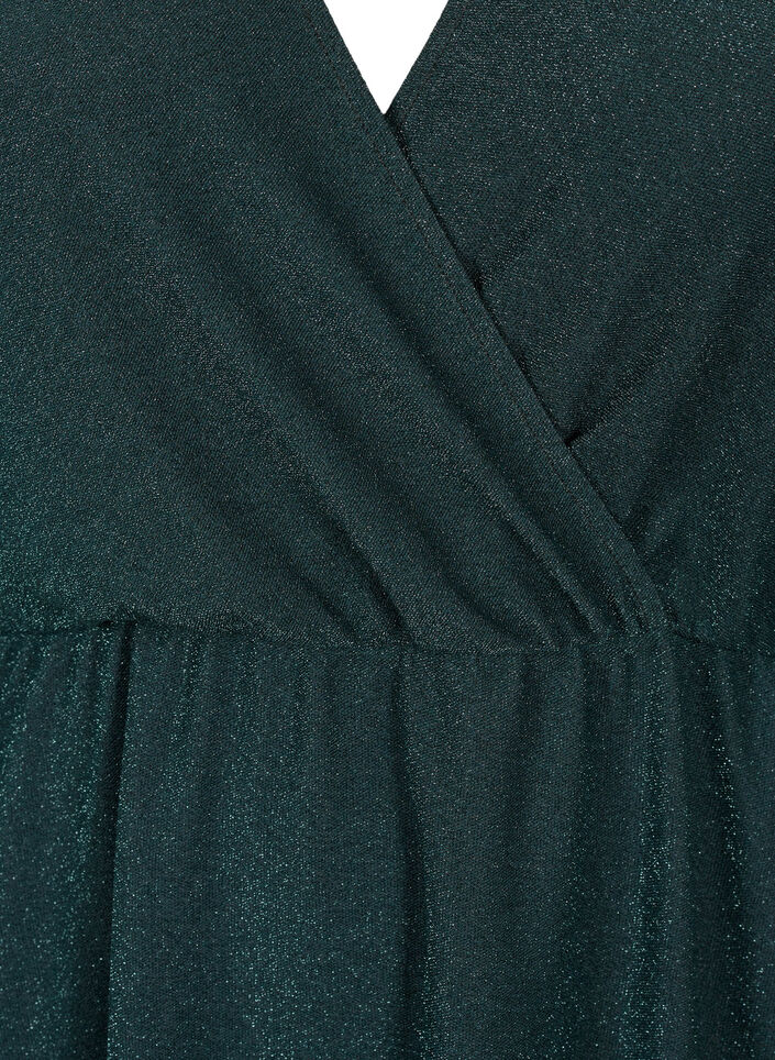 Glitter dress with wrap look and long sleeves, Black Scarab, Packshot image number 2