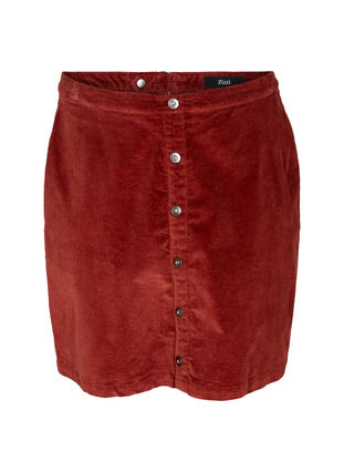 Short velvet skirt, Burnt Henna, Packshot image number 0