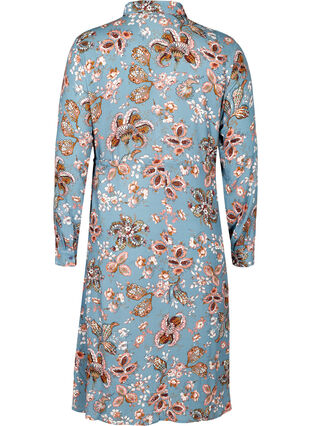 Printed midi dress in viscose, Light Blue Paisley, Packshot image number 1