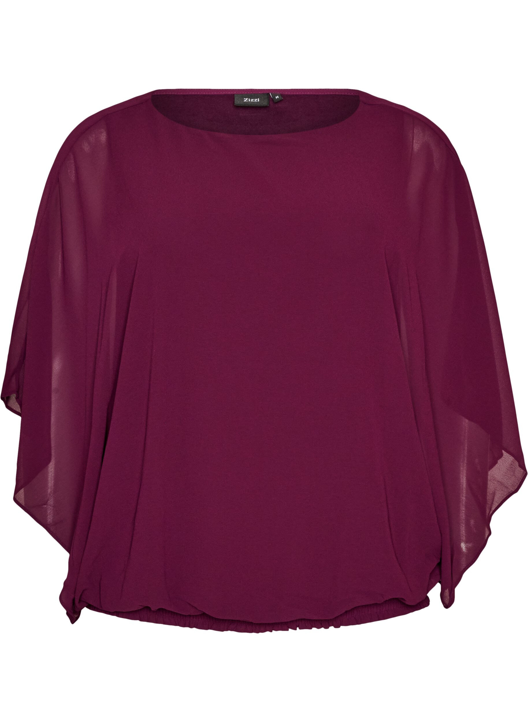 ZizzifashionChiffon blouse with balloon effect, Purple, Packshot image number 0