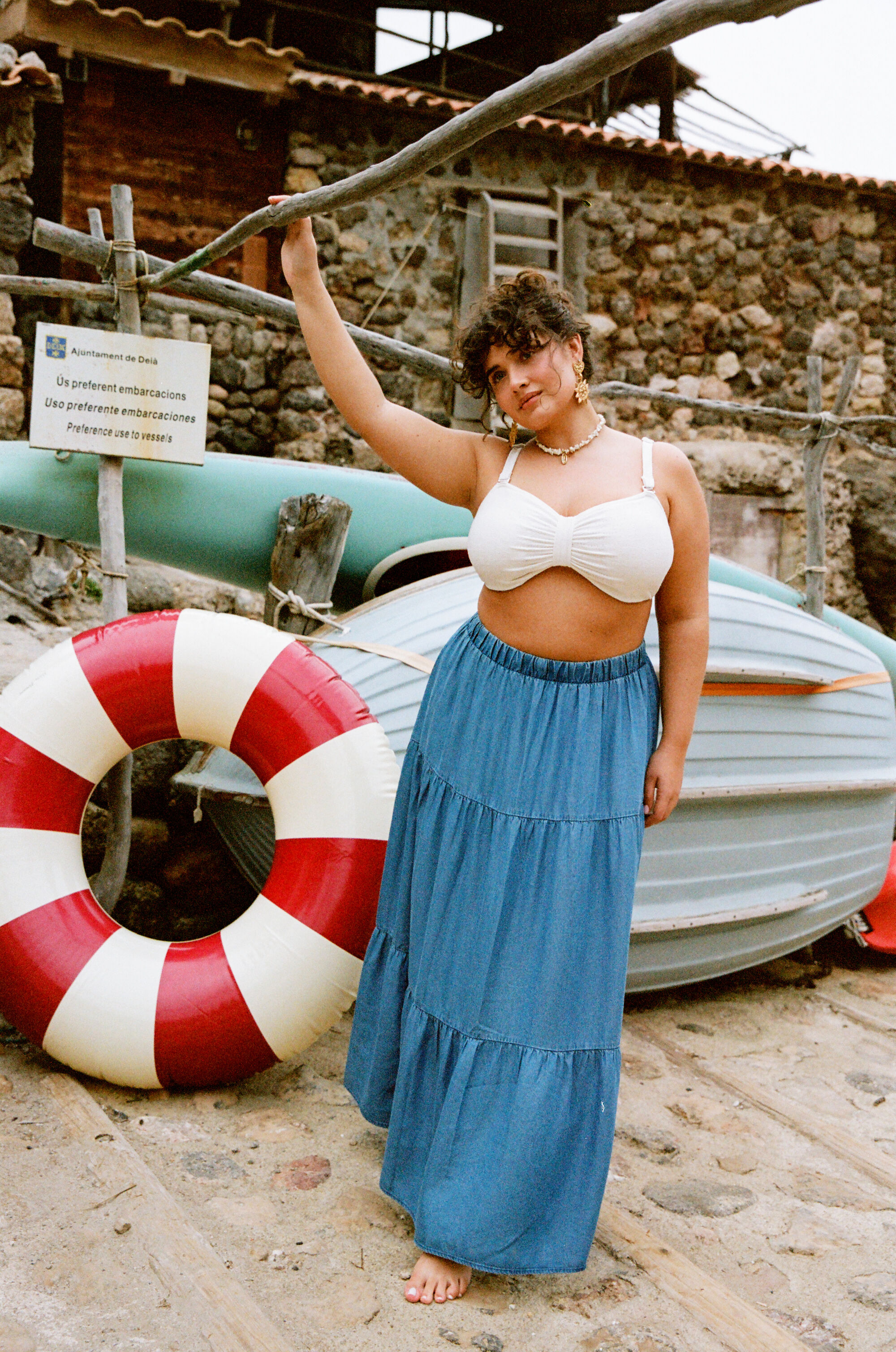 Zizzifashion Bohemian in sea-blue tones, , Model