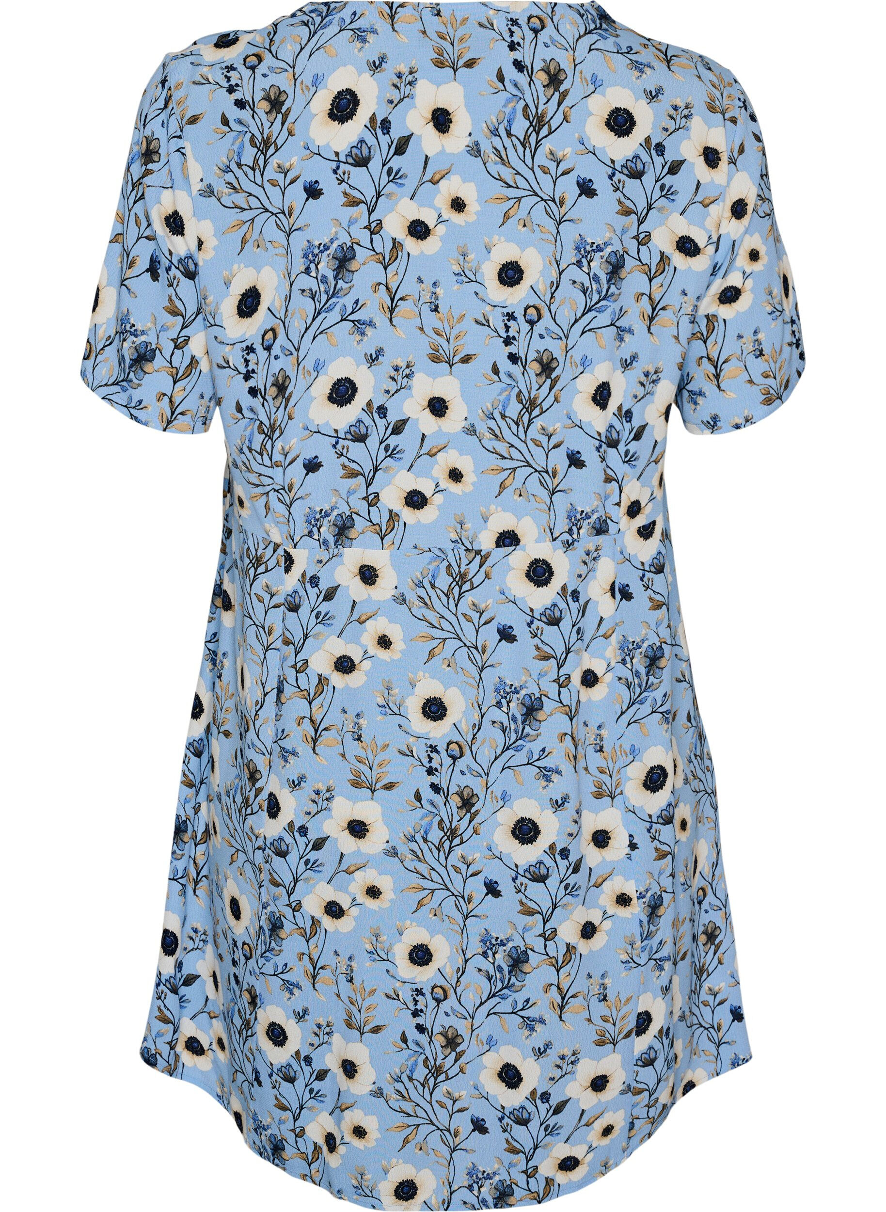 Zizzifashion Short dress with floral print, Blue, Packshot image number 1