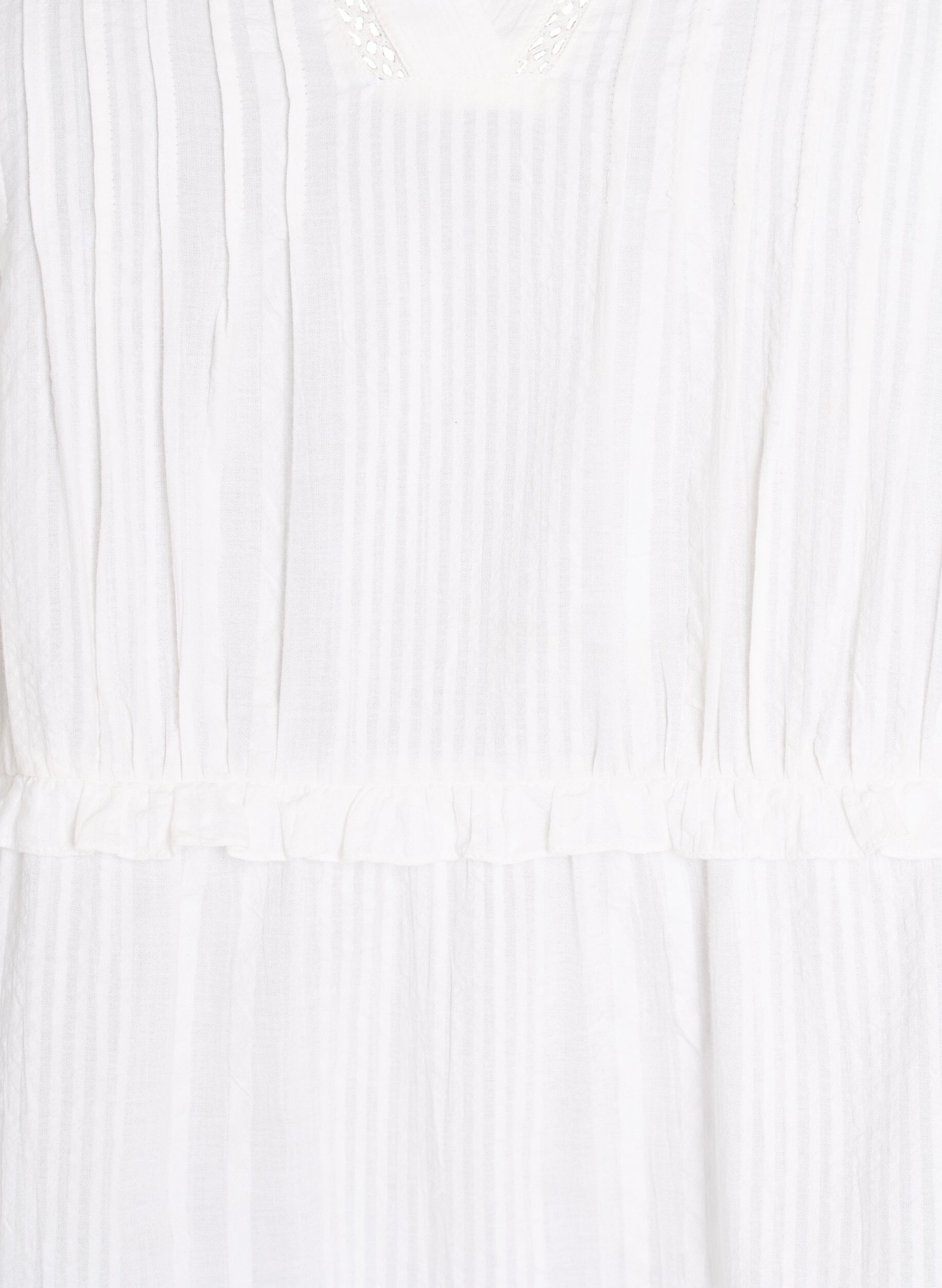 Zizzifashion A-shape tunic with ruffles, White, Packshot image number 2