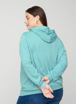 Sweatshirt with hood and pockets, Cameo Blue, Model image number 1