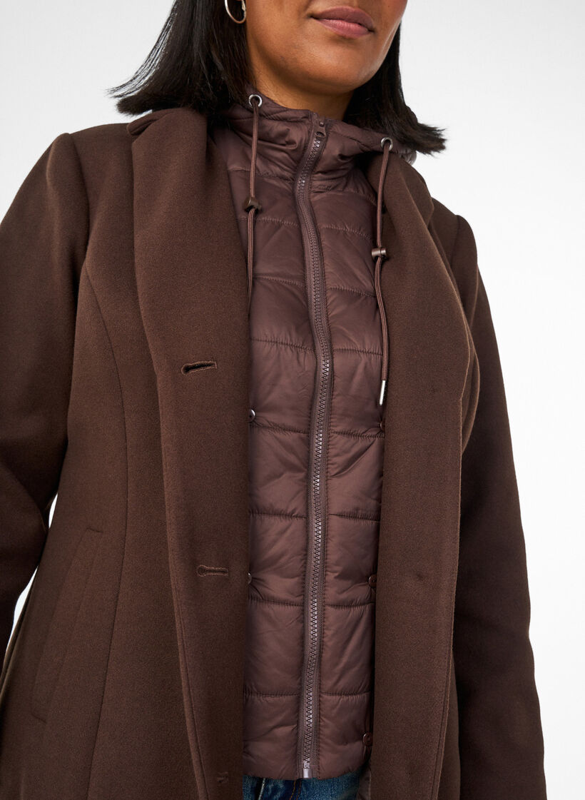 Coat with detachable padded insert, Brown, Model image number 4