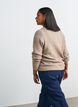 Melange knit blouse with round neck, Beige, Model image number 2
