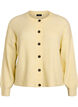 Rib knit cardigan with buttons, Yellow, Packshot image number 0