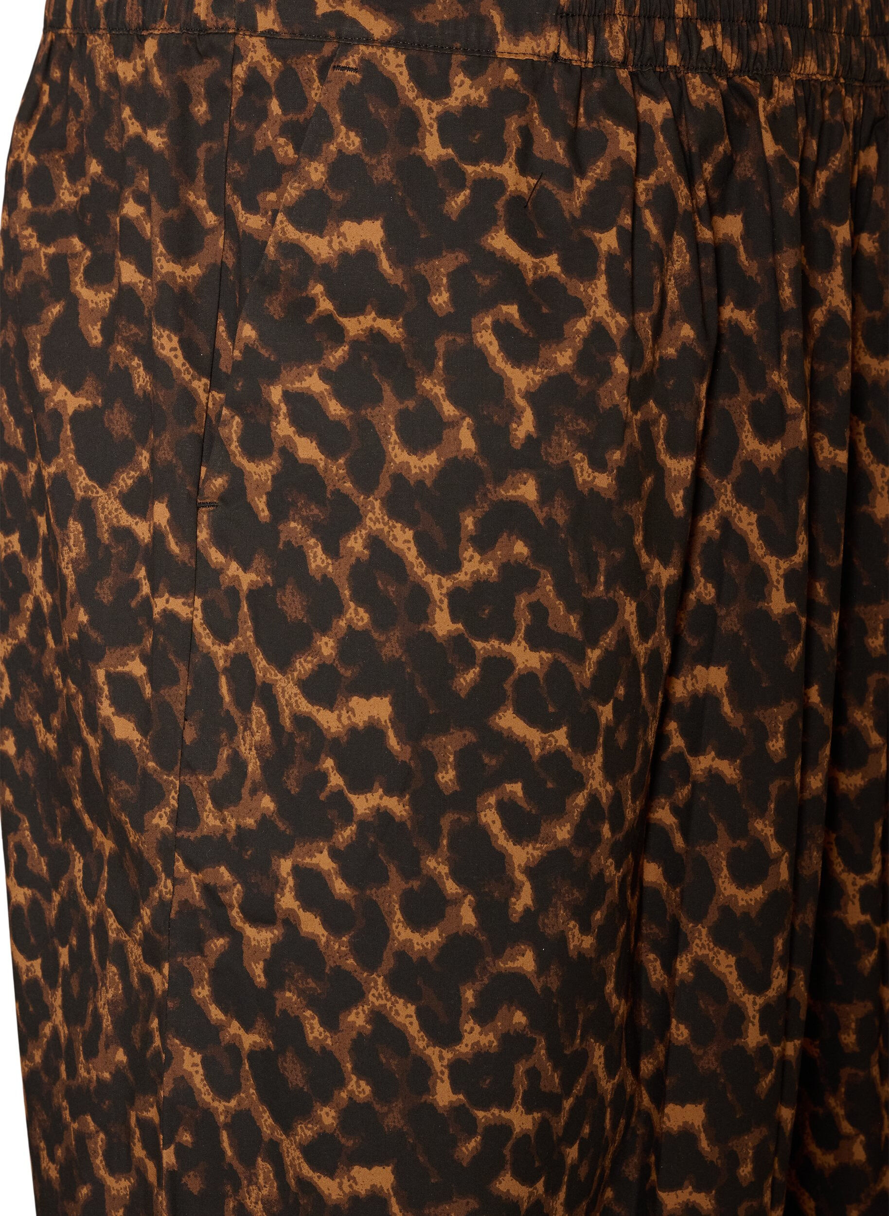 ZizzifashionBalloon trousers with a high waist and all-over pattern, Brown, Packshot image number 2