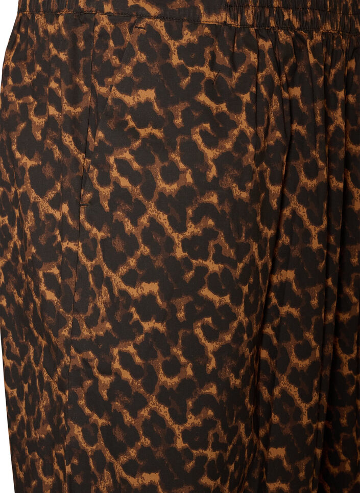 Balloon trousers with a high waist and all-over pattern, Brown, Packshot image number 2