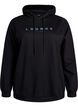 Sweatshirt with hood and print, Black, Packshot image number 0