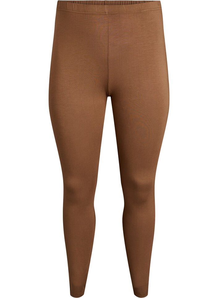 Basic leggings in viscose, Brown, Packshot image number 0