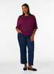 Jersey blouse with elbow-length balloon sleeves, Purple, Model image number 1