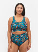 High-waisted bikini bottoms with print, Turquoise, Model image number 0