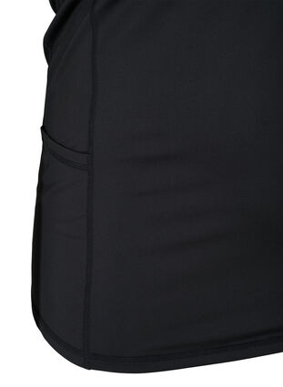 Close-fitting sports top with pockets, Black, Packshot image number 3