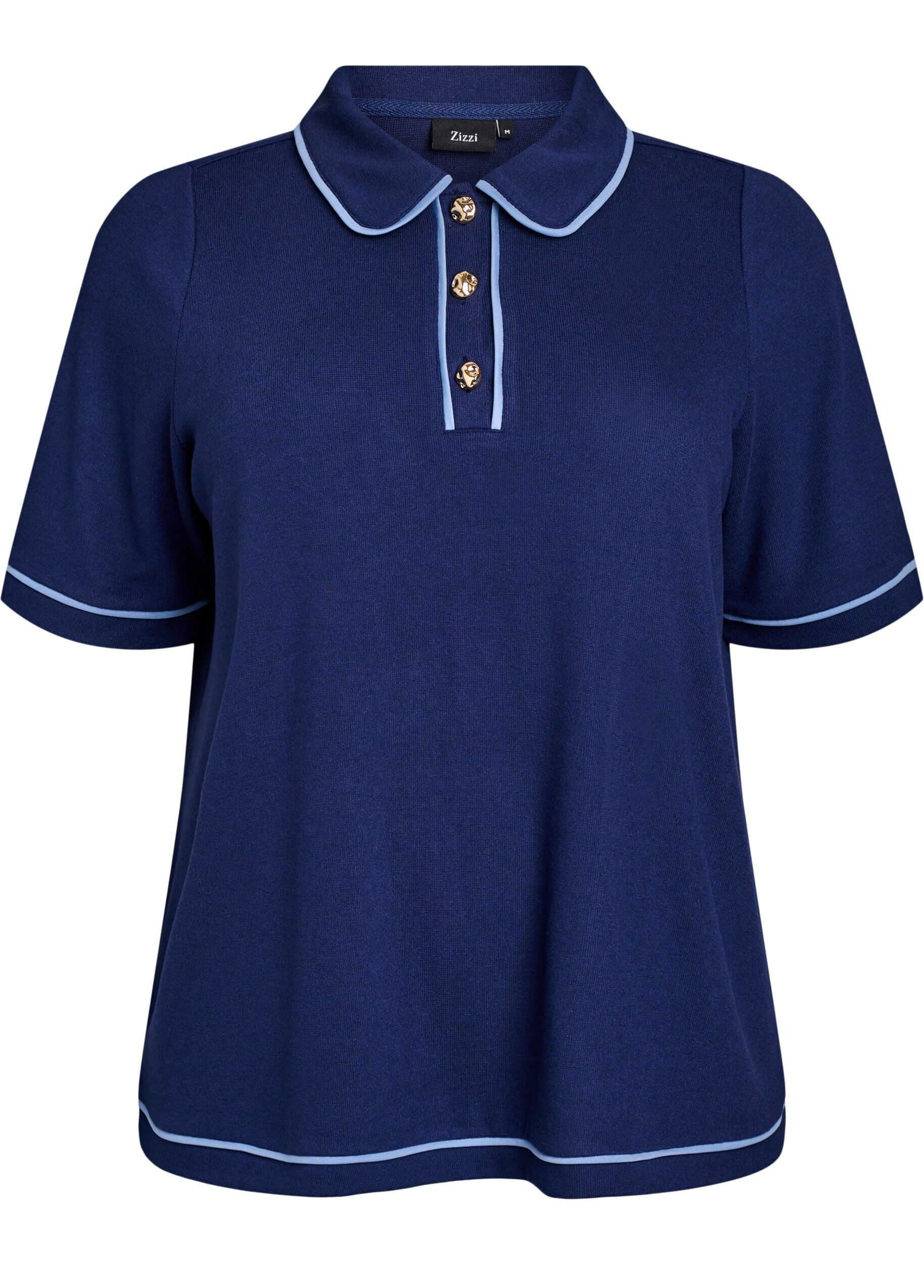 Jersey polo shirt with contrast trims