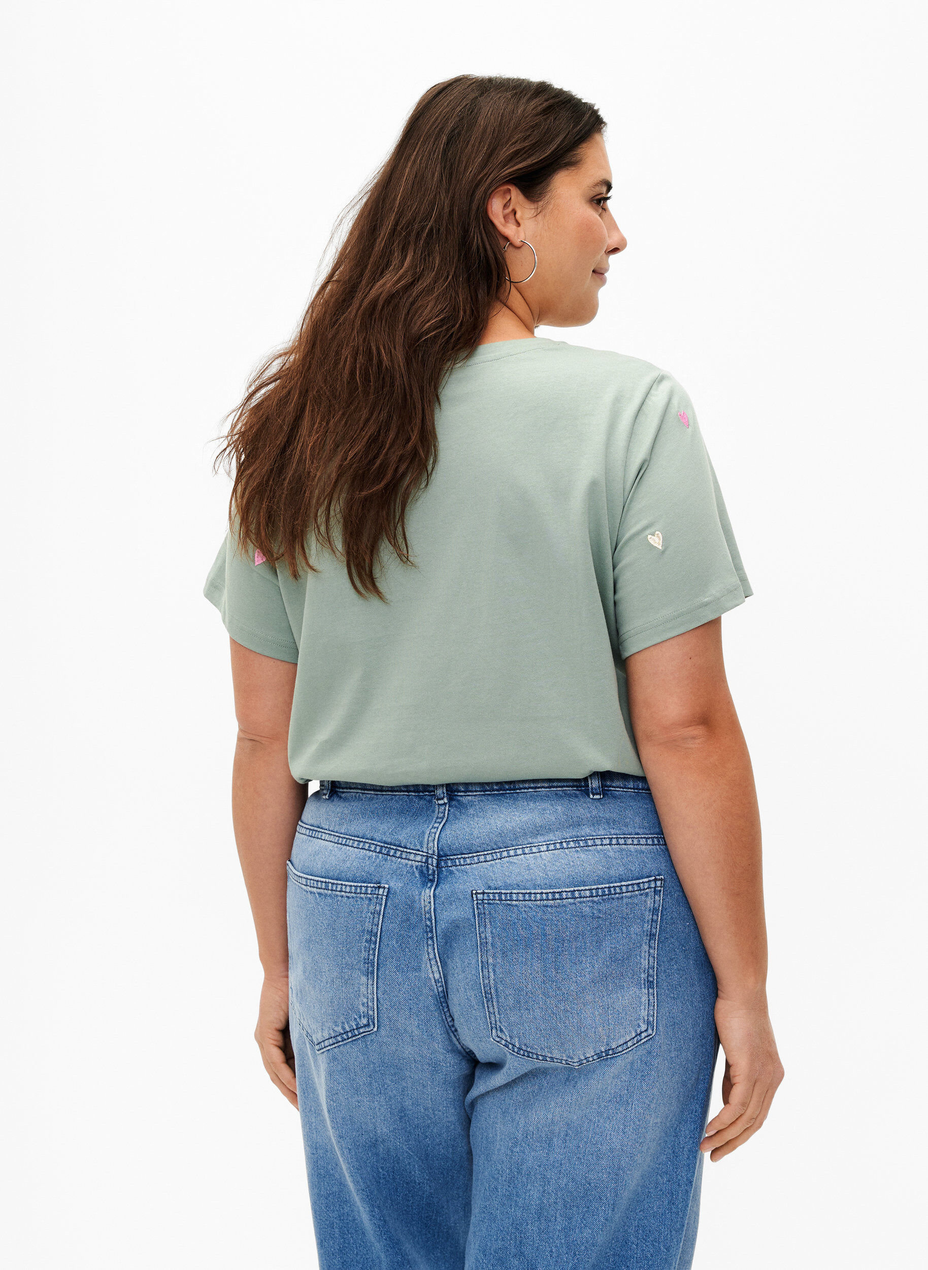 Zizzifashion Organic cotton T-shirt with hearts, Chinois G. Love Emb., Model image number 1