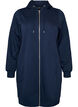 Long hoodie with zip and pockets, Blue, Packshot image number 0