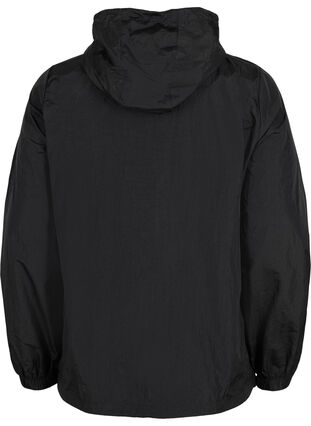Hooded sports jacket with pockets, Black, Packshot image number 1