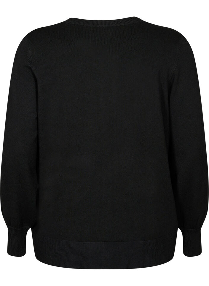 Viscose knit cardigan with buttons, Black, Packshot image number 1