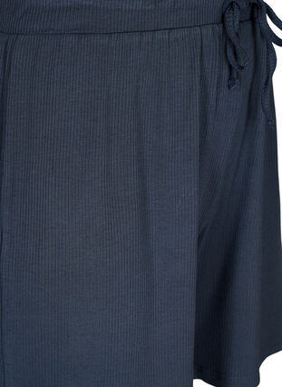 Loose-fitting viscose shorts with ribbing, Umbre Blue, Packshot image number 2
