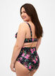 Extra high-waisted bikini bottom with print, Pink, Model image number 1
