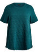 T-shirt in embossed cotton jersey, Green, Packshot image number 0