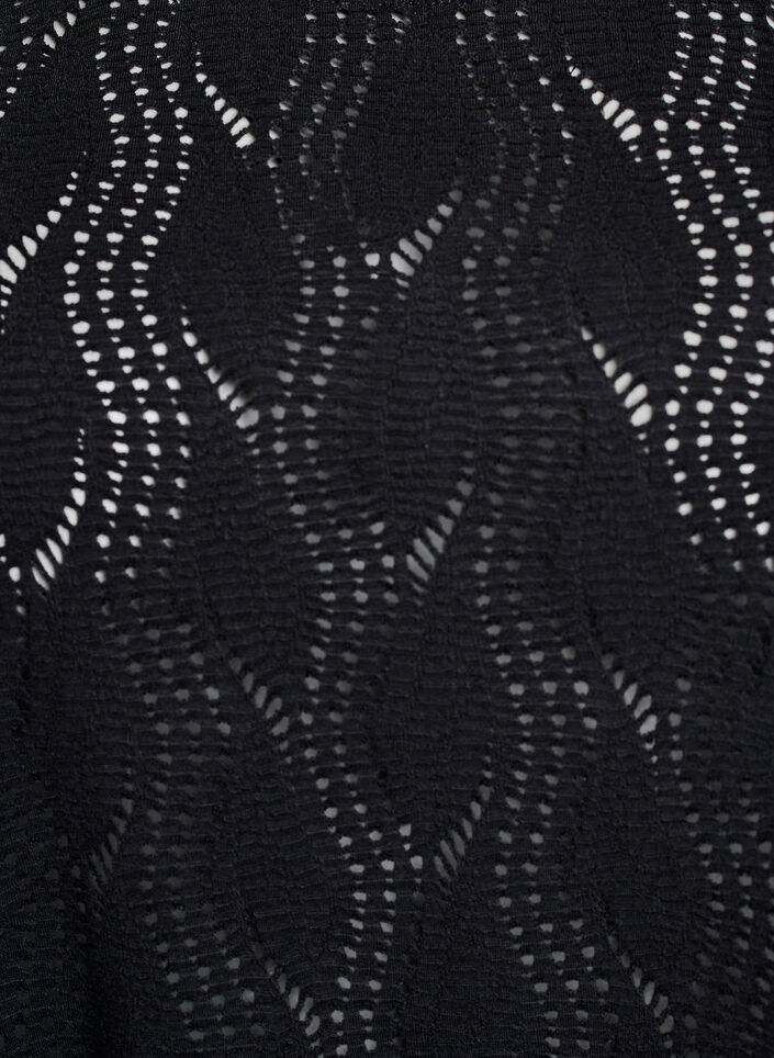 FLASH - Short jersey dress with eyelet pattern, Black, Packshot image number 2