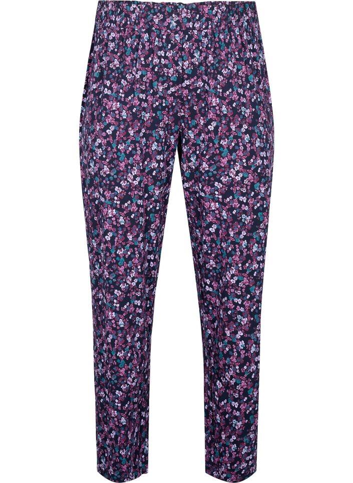 Cotton pajama pants with print, Blue, Packshot image number 0