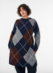 Knitted dress with large check pattern, Blue, Model image number 0