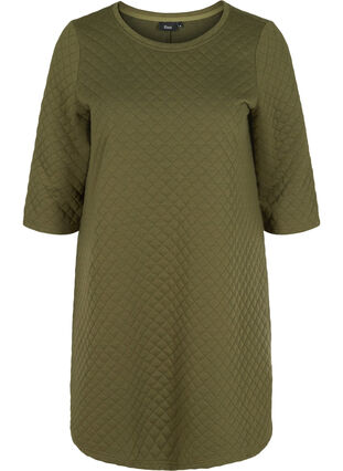 Structured dress with 3/4 sleeves, Ivy Green, Packshot image number 0