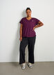 Loose training t-shirt with V-neck, Purple, Model image number 1
