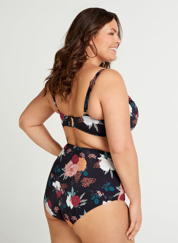 Bikini top, Black Flower, Model image number 1