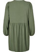 FLASH - Short dress with pleats and long sleeves, Green, Packshot image number 1