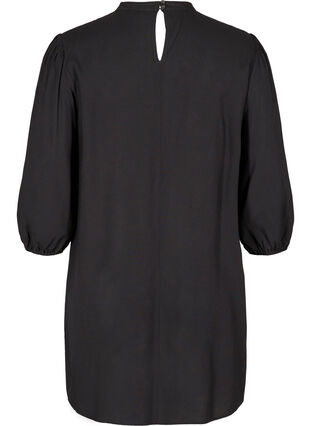 Viscose tunic with 3/4 sleeves, Black, Packshot image number 1